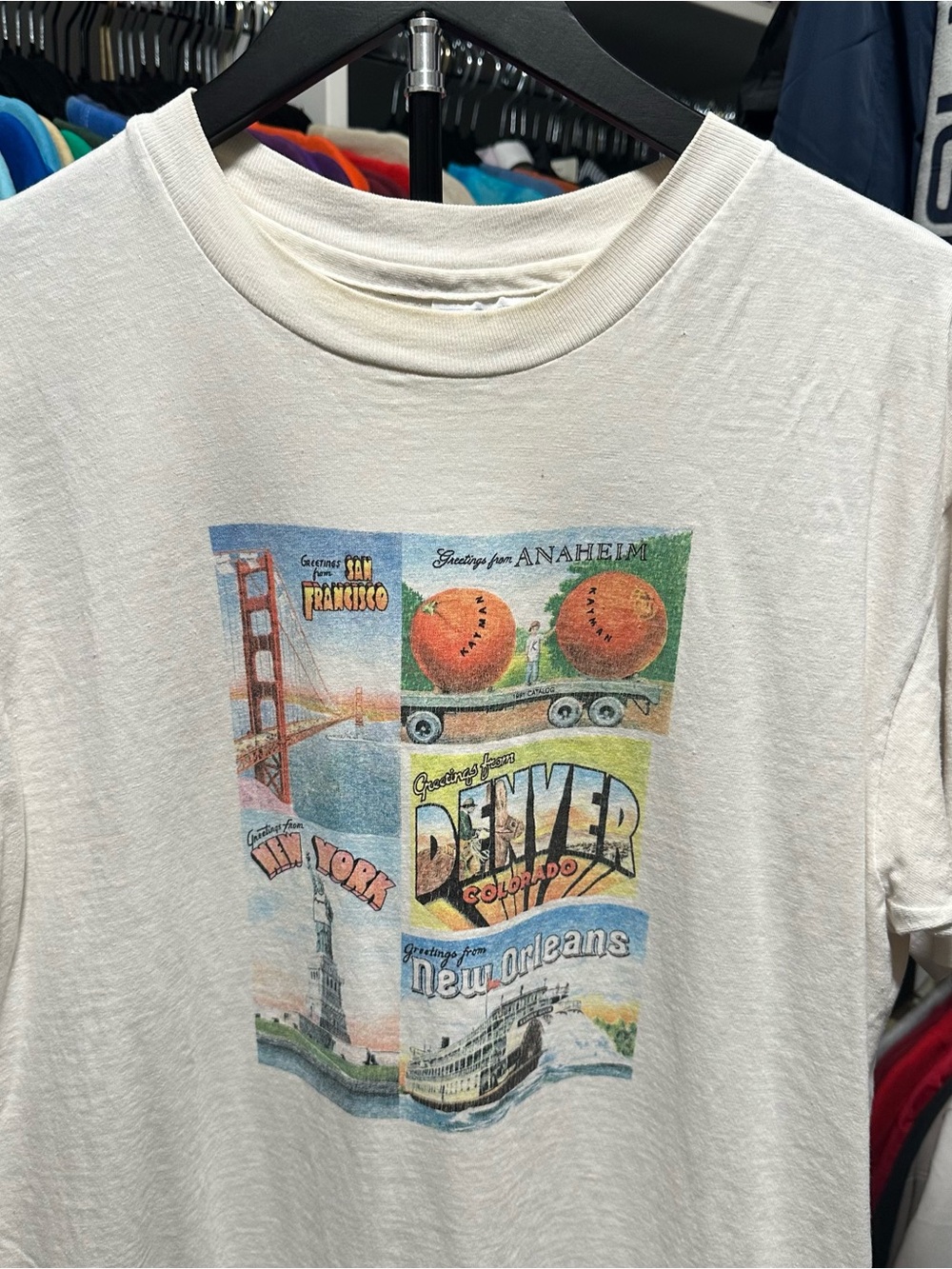 Vintage 90s Travel States Graphic T-shirt Size Large